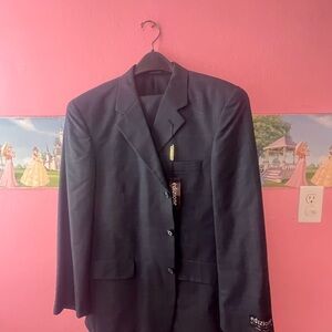Edizione Uomo Black Wool Suit 41S 35W NWT Made in Italy